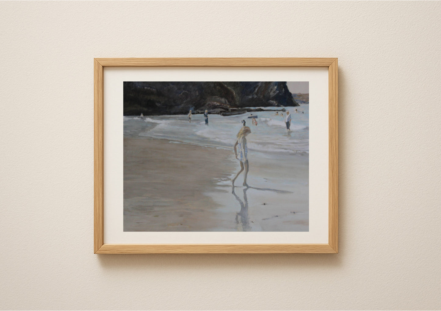 Girl on Beach, Llangrannog Giclée Fine Art Print